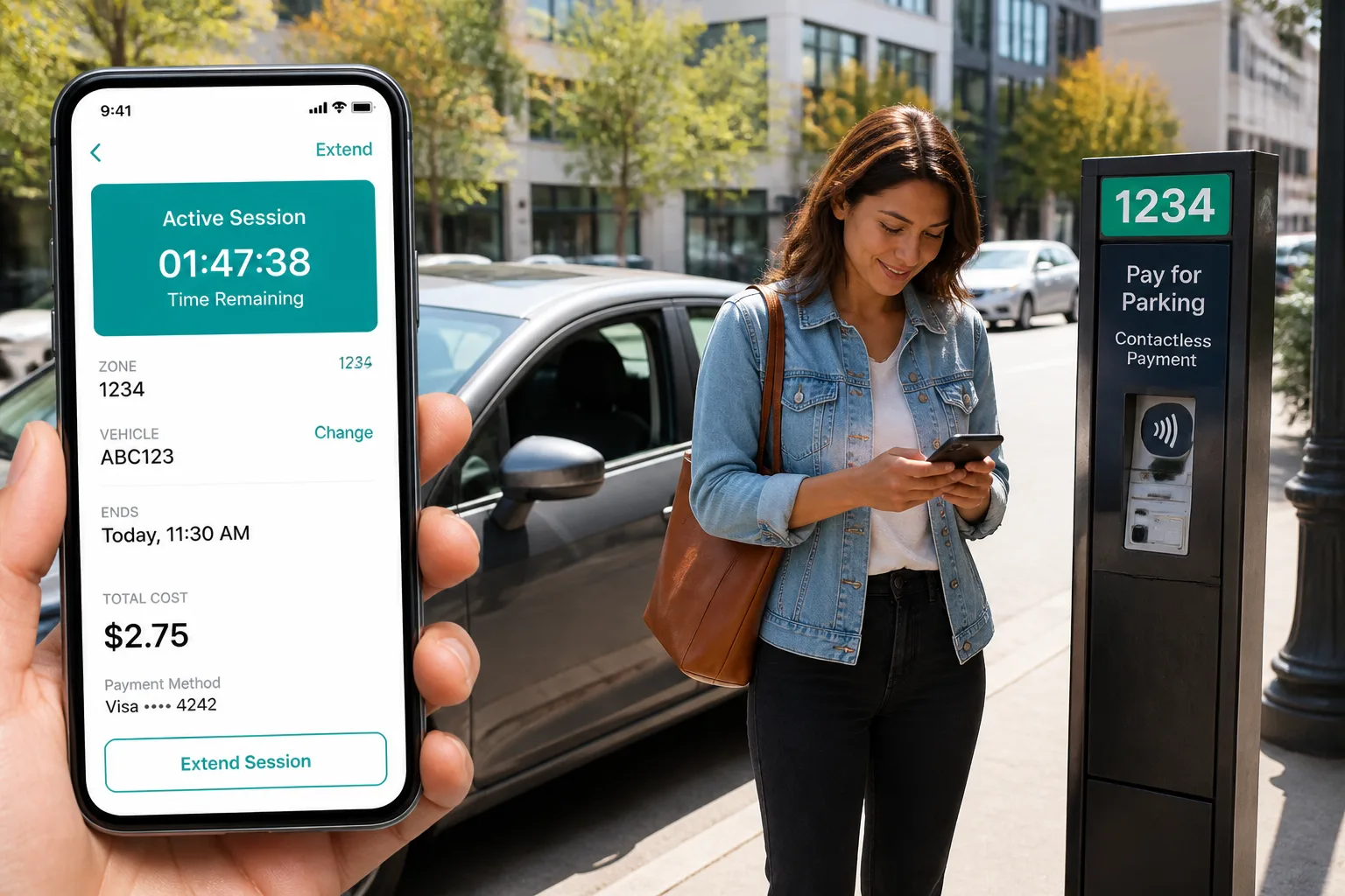 ParkMobile inspired parking-finder app preview