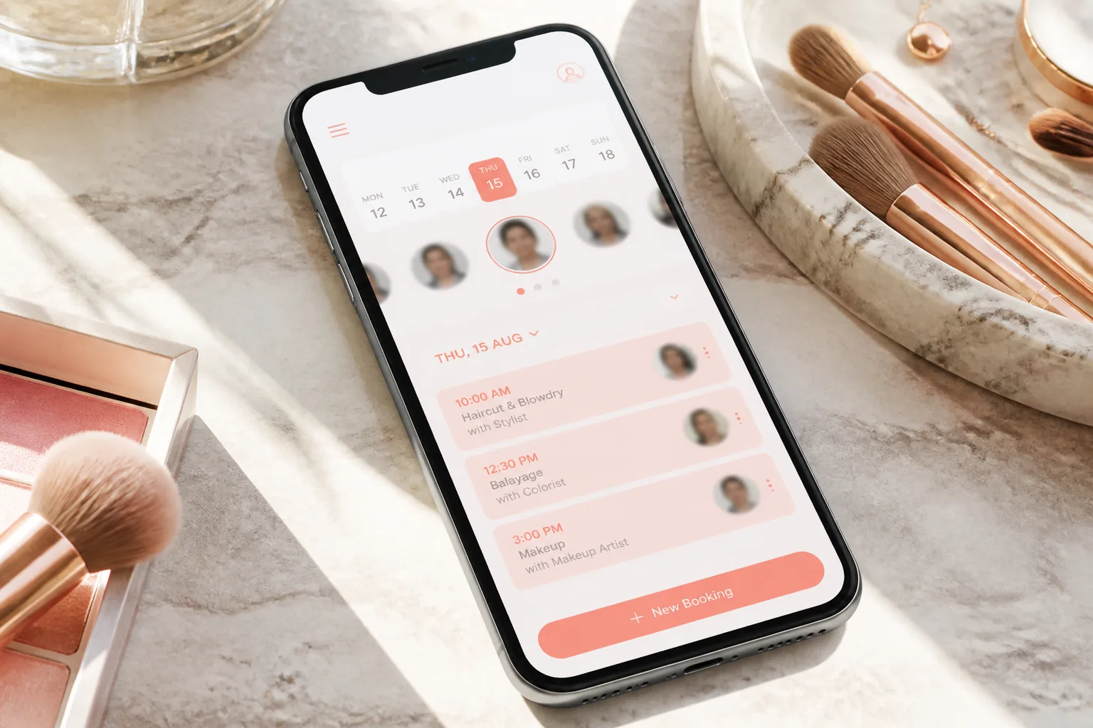 Booksy inspired salon app preview