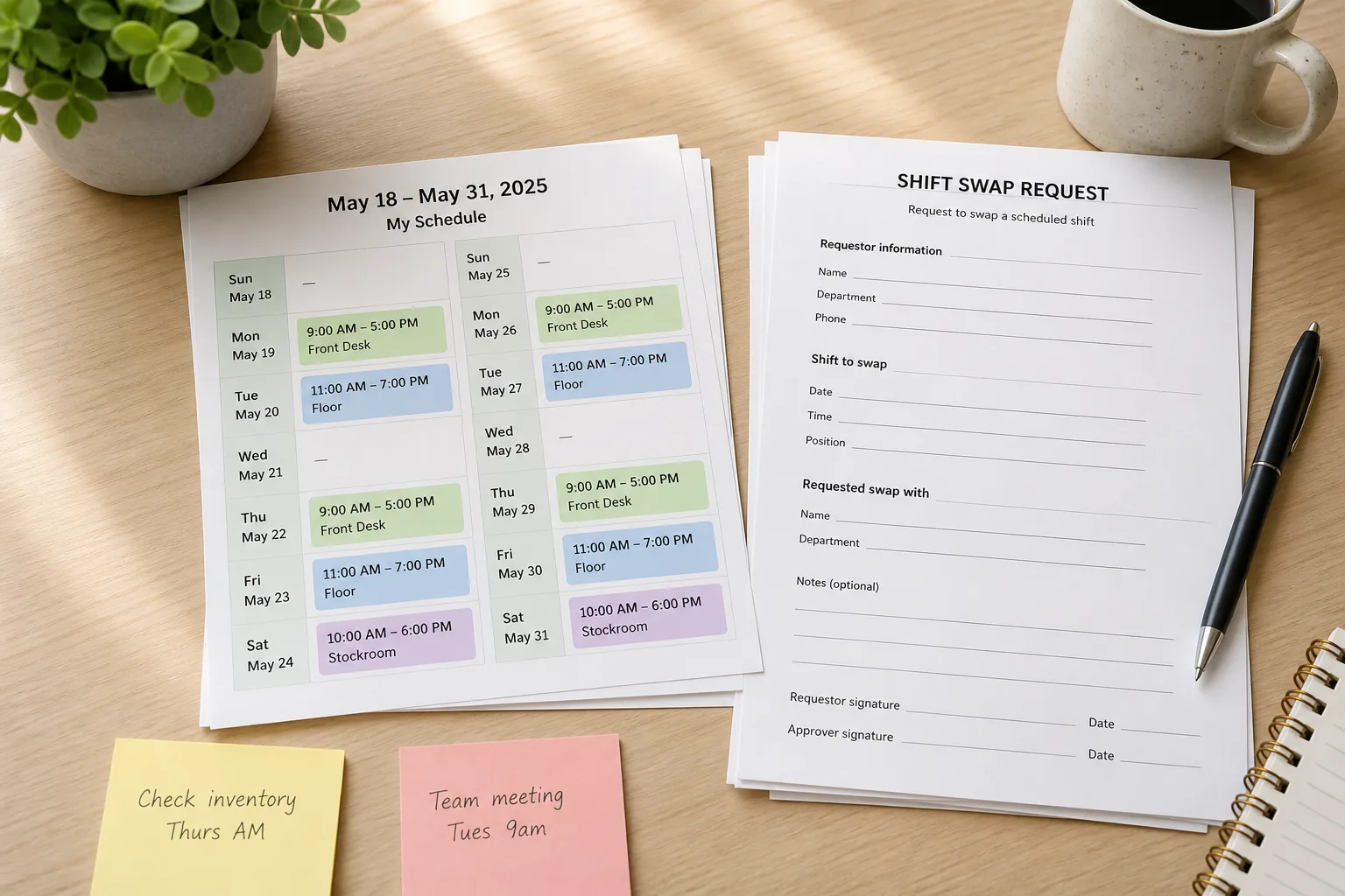 Platforms Like When I Work inspired shift app preview