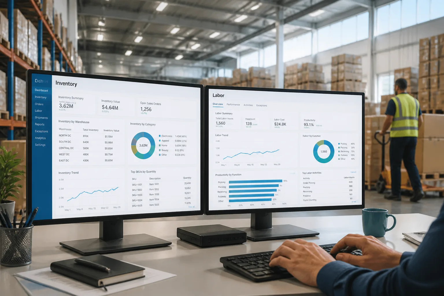 Manhattan Active Warehouse Management inspired warehouse management app preview